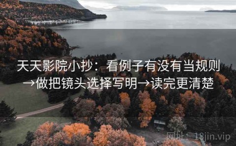 天天影院小抄：看例子有没有当规则→做把镜头选择写明→读完更清楚