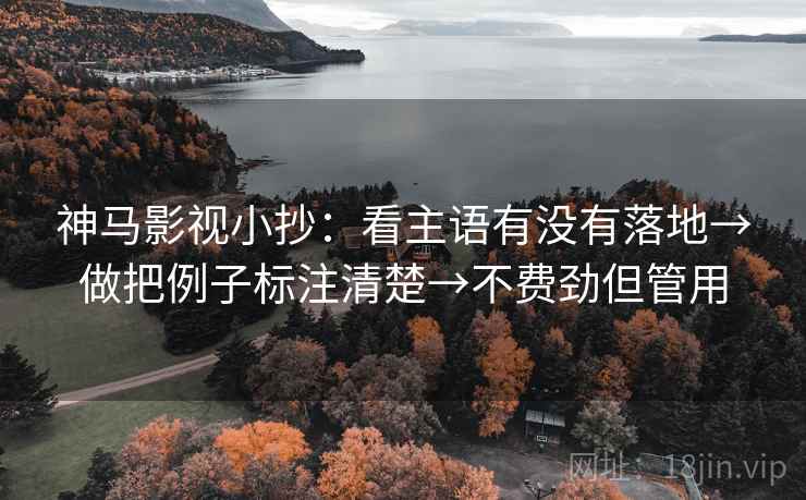 神马影视小抄：看主语有没有落地→做把例子标注清楚→不费劲但管用